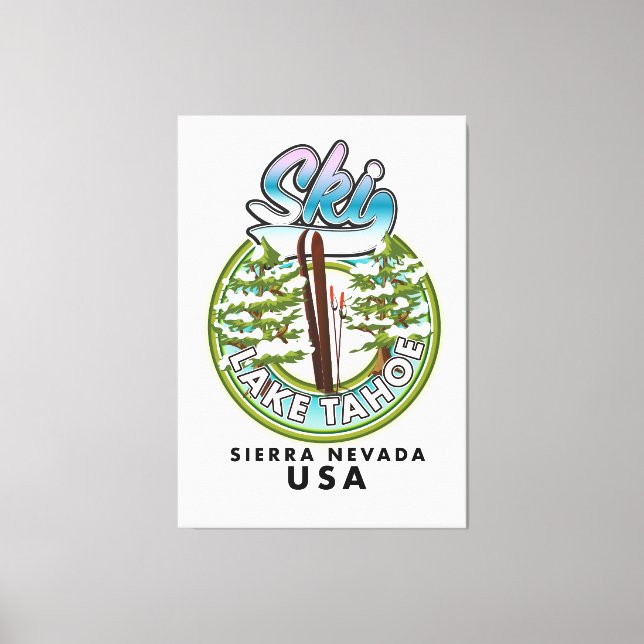 Impressão Em Tela Ski Lake Tahoe Sierra Nevada EUA (Frente)