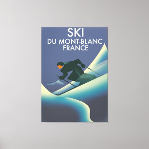 Impressão Em Tela Ski Mont Blanc França