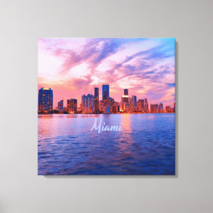 Impressão Em Tela Skyline Cidade da Flórida de Miami Beach