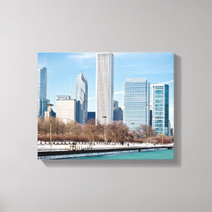 Impressão Em Tela Skyline de Chicago através do Lago Michigan