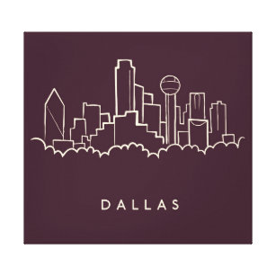 Impressão Em Tela Skyline de Dallas Texas