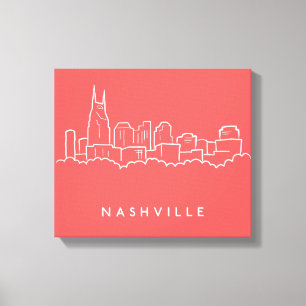 Impressão Em Tela Skyline de Nashville