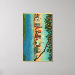 Impressão Em Tela Skyline de Oakland através do lago Merritt