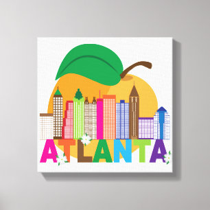 Impressão Em Tela Skyline do pêssego de Atlanta, Geórgia