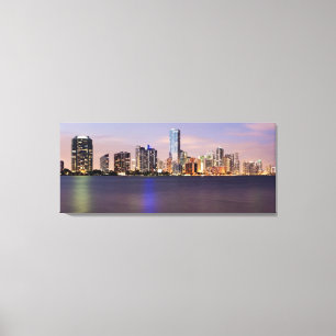 Impressão Em Tela Skyline dos EUA, Florida, Miami no crepúsculo 2