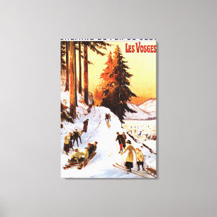 Impressão Em Tela Sledding e esquiar no poster de Vosges