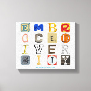Impressão Em Tela SlipperyJoe abraça letras recortadas de diversidad