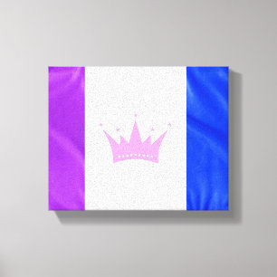 Impressão Em Tela SlipperyJoe Arrastar orgulho bandeira azul roxa co