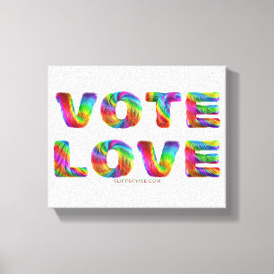 Impressão Em Tela SlipperyJoe voto amor igualdade pelo arco-íris tex