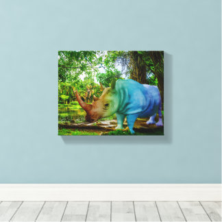 Impressão Em Tela SlipperyJoe's rhinoceros lush tropical setting pri