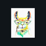 Impressão Em Tela Smarty Pants Llama<br><div class="desc">Smarty-Pants Llama por Jennifer Goldberger. Possui uma lama fabulosa em estilo aquarela vestindo óculos divertidos.</div>