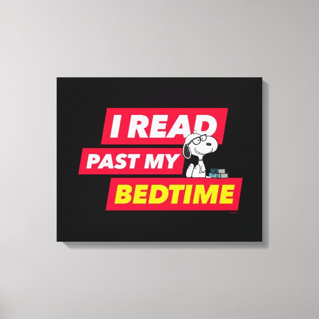 Impressão Em Tela Snoopy "Eu Li Passado Da Minha Noite" (Frente)