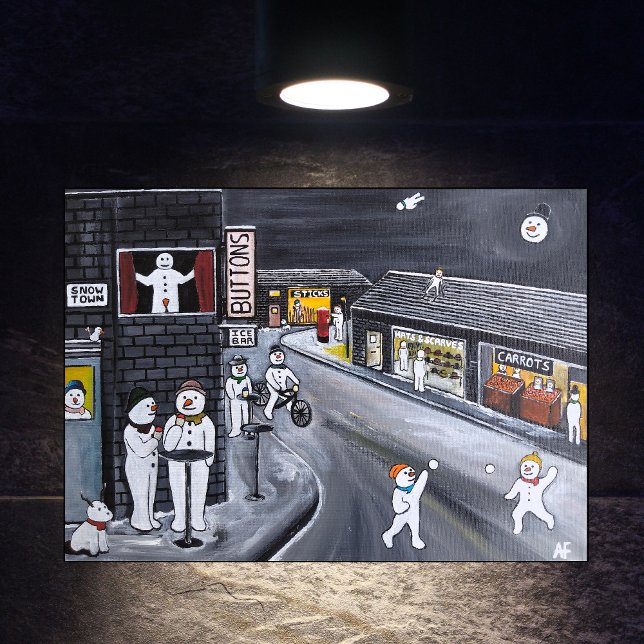 Impressão Em Tela Snow Town Painting by Alfred Fox (Criador carregado)