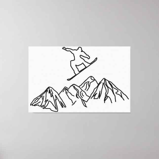 Impressão Em Tela Snowboarder in den Bergen, 02 (Frente)