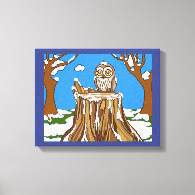 Impressão Em Tela Snowflake, a Coruja (Frente)