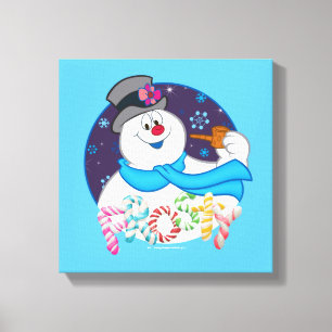 Impressão Em Tela Snowman™ congelado   Nome Colorido da Canela de 