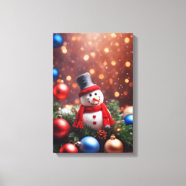 Impressão Em Tela Snowman de Natal (Frente)