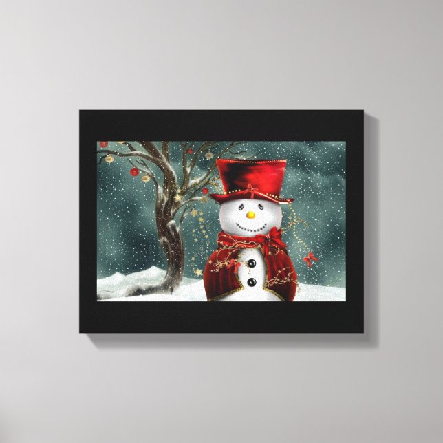 Impressão Em Tela Snowman de Natal (Frente)