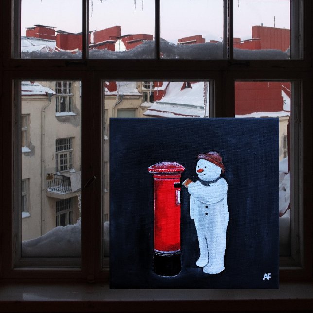 Impressão Em Tela Snowman's Letter to Santa Painting by Alfred Fox (Criador carregado)