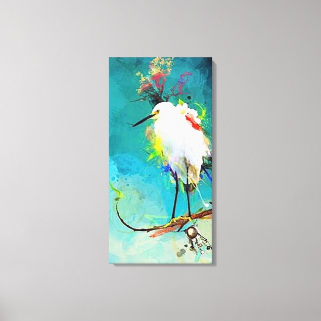 Impressão Em Tela "Snowy Egret" 16" x 32" (Frente)