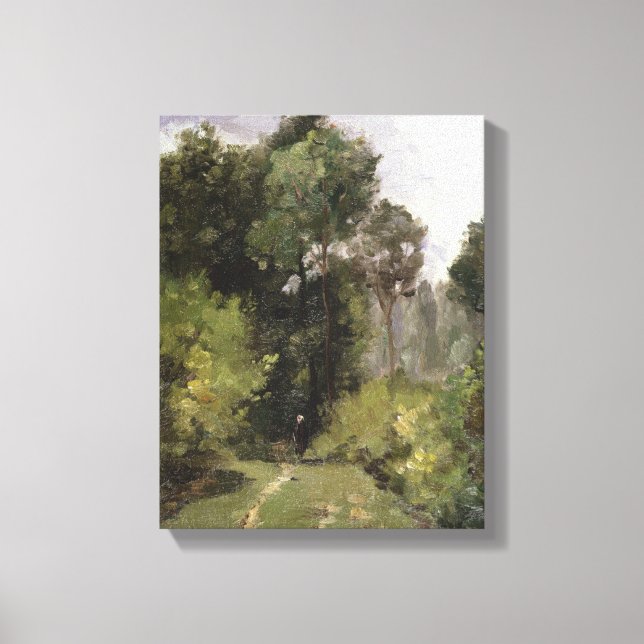 Impressão Em Tela Sob as árvores, 1864 (óleo no conselho) (Frente)