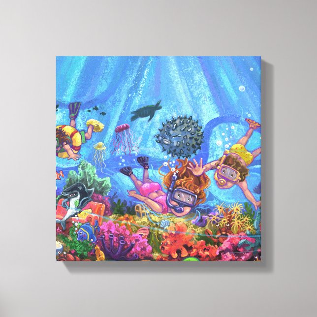 Impressão Em Tela Sob o mar (Frente)