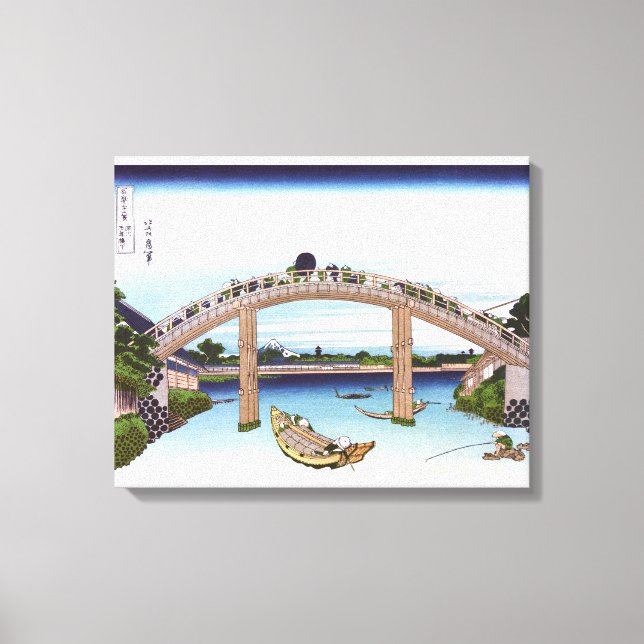 Impressão Em Tela Sob ponte Mannen em Fukagawa (Frente)