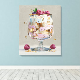 Impressão Em Tela Sobremesa de Framboesa com Impasto Elegante