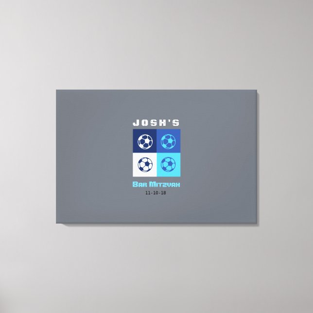 Impressão Em Tela SOCCER - Bar Bat Mitzvah - Sinal de Conselho (Frente)