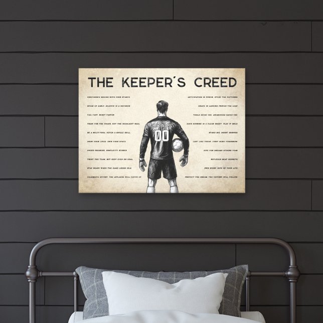Impressão Em Tela Soccer Goalkeeper Creed Monogram Vintage (Criador carregado)