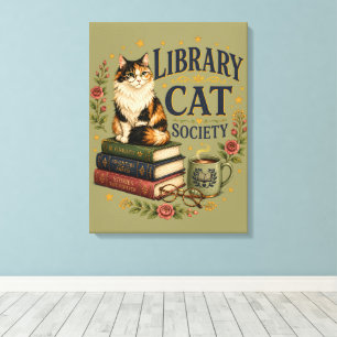 Impressão Em Tela Sociedade do Gato da Biblioteca Calico Literário