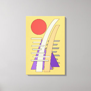 Impressão Em Tela Sol Abstrato, Sombras, Reflexos e Estruturas