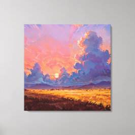 Impressão Em Tela Sol Cast - Estilo de Paisagem Pintura