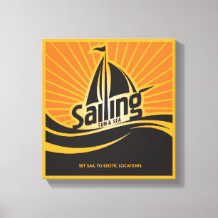 Impressão Em Tela Sol E Mar À Vela