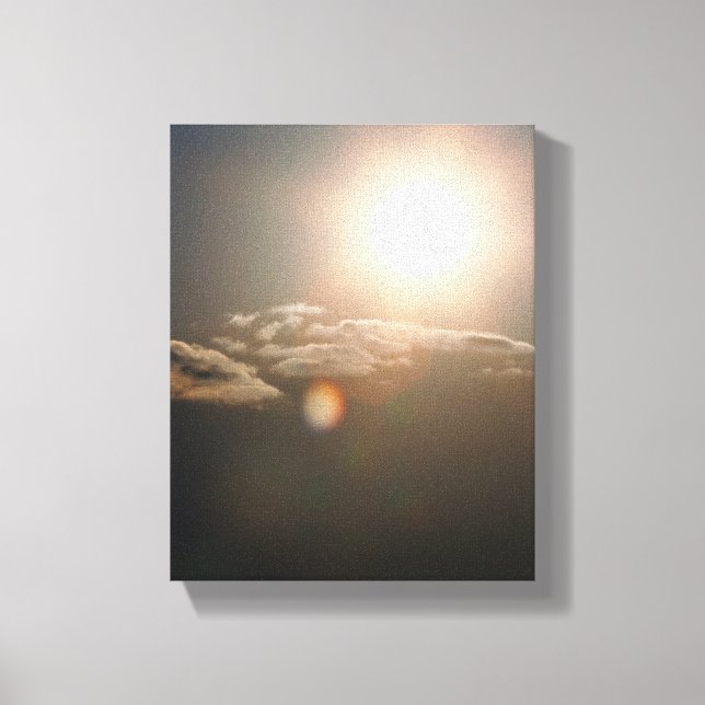 Impressão Em Tela Sol e Nuvens com céu azul (Frente)