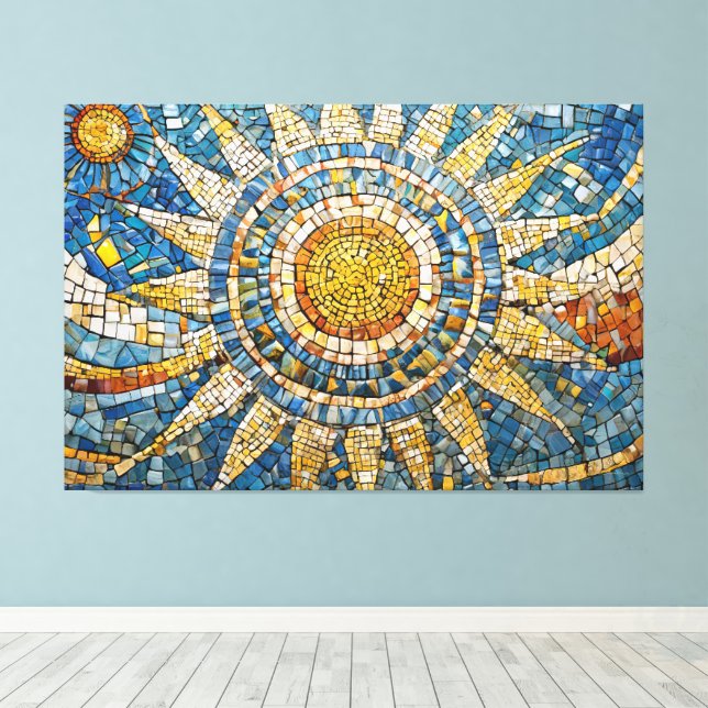 Impressão Em Tela sol mosaico celestial 003 (Insitu(piso de madeira))