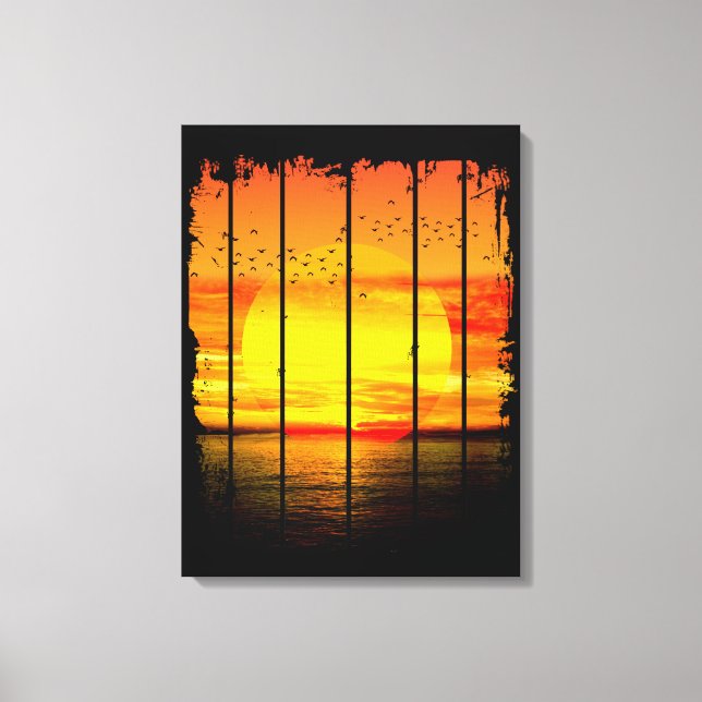 IMPRESSÃO EM TELA SOL SIMPLES DE OCEANO (Frente)