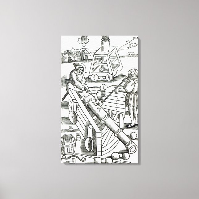 Impressão Em Tela Soldados disparando canhão (Frente)