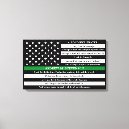 Impressão Em Tela Soldados Rezam para Personalizar Linha Verde Fino