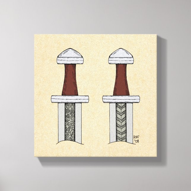 Impressão Em Tela Soldadura de padrão de espada em Viking (Frente)