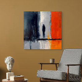 Impressão Em Tela Solidão – Figura Abstrata no Silêncio Urbano