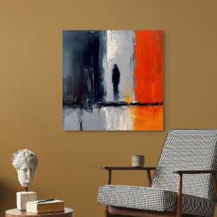 Impressão Em Tela Solidão – Figura Abstrata no Silêncio Urbano