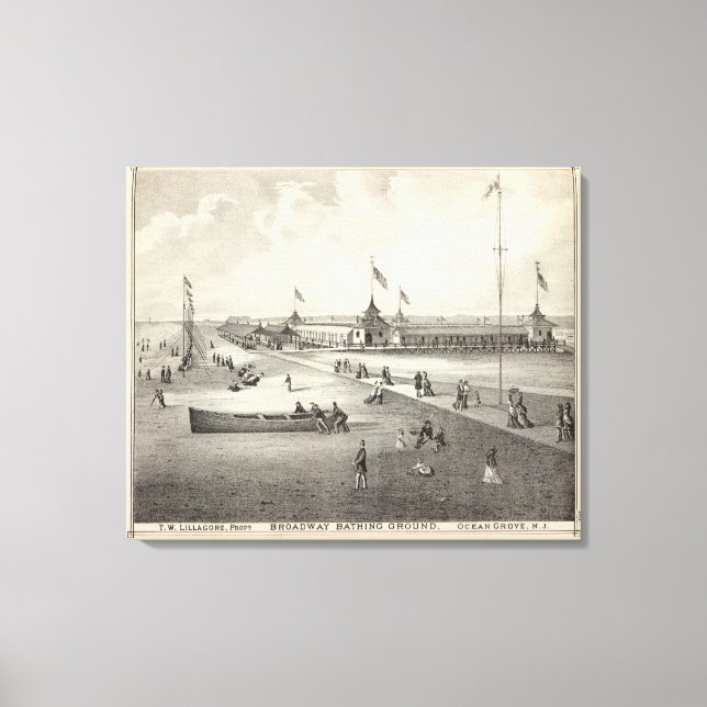 Impressão Em Tela Solo de Baía da Broadway, Ocean Grove, NJ (Frente)