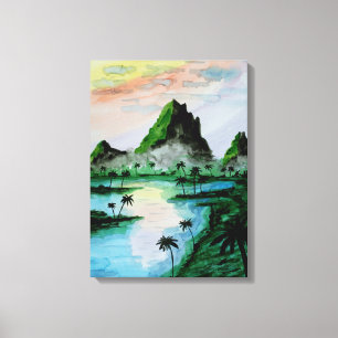 Impressão Em Tela Somatra Mountains Watercolor