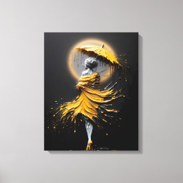 Impressão Em Tela Sombra de Guarda-chuva Amarelo Impasto