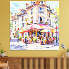 Impressão Em Tela Sommermorgen im Straßencafé