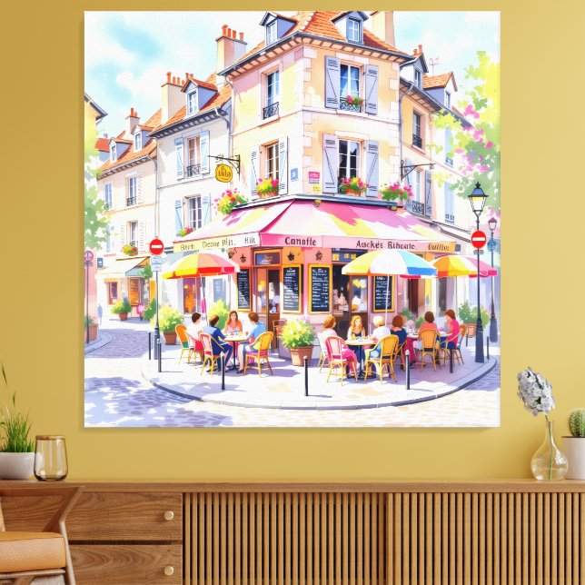 Impressão Em Tela Sommermorgen im Straßencafé (Insitu(Sala de estar))