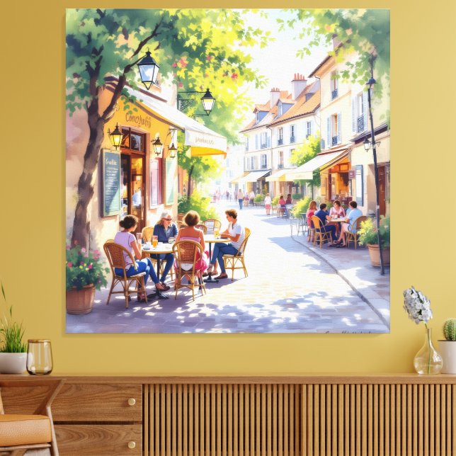Impressão Em Tela Sommermorgen im Straßencafé (Insitu(Sala de estar))