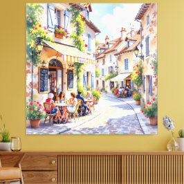 Impressão Em Tela Sommermorgen im Straßencafé