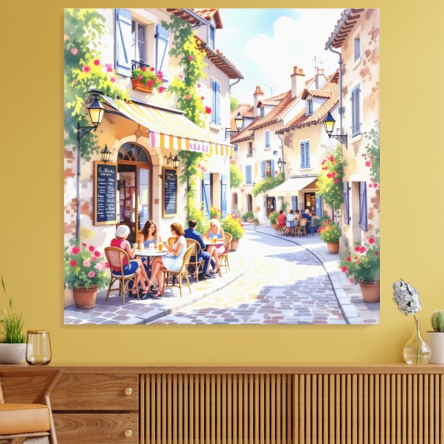 Impressão Em Tela Sommermorgen im Straßencafé (Insitu(Sala de estar))